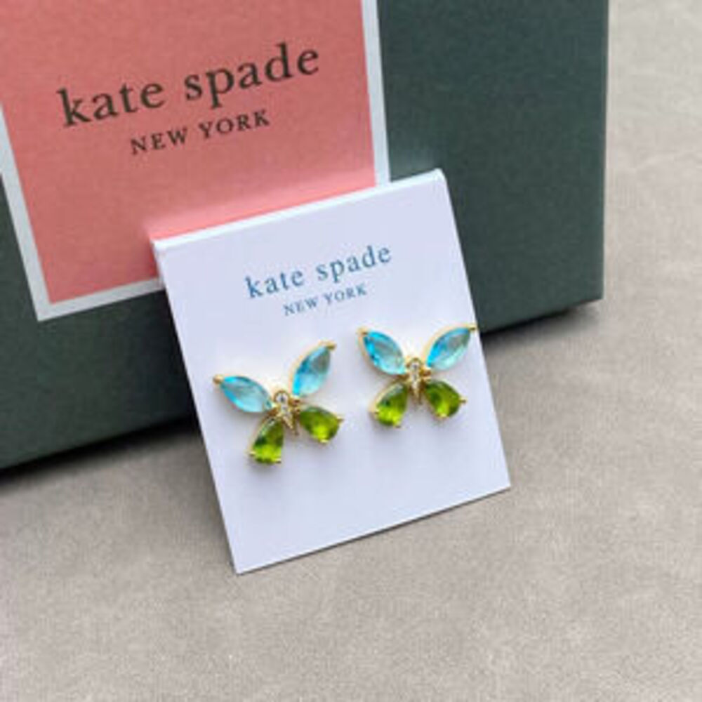 kate spade Butterfly Pearl Stud Earrings Silver